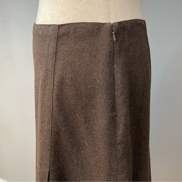 Y2K Express Wool Blend A Line Sequin Beaded Skirt Size 6 Brown & Blush Pink - Picture 8 of 13